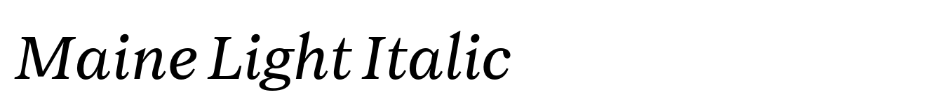 Maine Light Italic